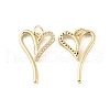 Rack Plating Brass Micro Pave Cubic Zirconia Pendants KK-C021-04G-1