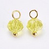 Electroplated Glass Charms GLAA-P038-05G-2