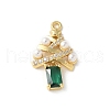 Brass Micro Pave Cubic Zirconia Pendants KK-P290-49G-1