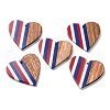 Independence Day Opaque Striped Resin & Walnut Wood Pendants RESI-U010-02T-1