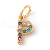 Brass Micro Pave Colorful Cubic Zirconia Charms ZIRC-F092-01-P-1
