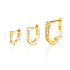 3 Pcs Elegant 925 Sterling Silver Clear Cubic Zirconia U-Shaped Hoop Earrings KD8857-1-5