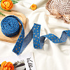 5 Yards Polyester 3D Star Gold Stamping Ribbon OCOR-TAC0023-14C-5