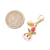 Angel Glass Beaded & Alloy Pendant Decorations HJEW-MZ00193-03-3