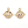 Brass Micro Pave Cubic Zirconia Pendants KK-D357-06C-G-1