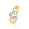 Brass Micro Pave Clear Cubic Zirconia Cuff Finger Rings for Women RJEW-C116-08G-4