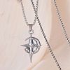 Star Moon Stainless Steel Crystal Rhinestone Pendant Necklaces FS-WGC8607-01-2