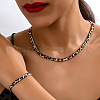 Alloy Leopard Print Snake Chain Necklaces & Bracelets Sets FS-WGE503A-01-2