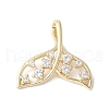 Hollow-Carved Design Fishtail Brass Pendants KK-V005-04G-1