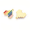 Rainbow Color 304 Stainless Steel Enamel Charms STAS-T065-51G-2