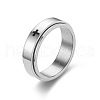 Cross Pattern 304 Stainless Steel Rotatable Finger Rings FS-WGAA8E6-02-2