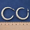 Textured C-Shaped Brass Hoop Earrings for Women EJEW-U055-19S-3