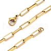 304 Stainless Steel Paperclip Chain Necklaces NJEW-Q013-03G-2
