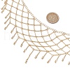 Brass Triangle Mesh Tassel Waist Chains for Belly Dance NJEW-C00037-5