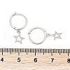 Star 925 Sterling Silver Hoop Earrings for Women EJEW-G427-02P-5