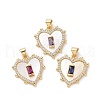 Brass Micro Pave Cubic Zirconia Pendants ZIRC-F134-22G-1