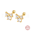 S925 Sterling Silver Bowknot Stud Earrings DK8585-1-4