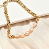 Natural Pearl Beaded Link Bracelets BJEW-A038-02G-3