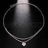 Alloy Full Crystal Rhinestone Heart Charm Double Layer Waist Chain WG7517E-04-2