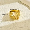 Irregular Texture Brass Cuff Rings for Women PS5697-3