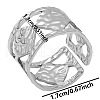 Non-Tarnish Minimalist Rhombus 304 Stainless Steel American European Wide Band Cuff Rings for Women ZM1805-1-1