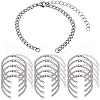 SUNNYCLUE 16Pcs 304 Stainless Steel Twisted Chains Bracelet Making AJEW-SC0002-50-1