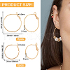 BENECREAT 16Pcs 2 Size Brass Hoop Earrings KK-BC0011-07-2
