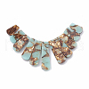 Assembled Bronzite and Synthetic Aqua Terra Jasper Beads Strands X-G-S326-005-2