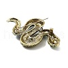 Snake Alloy Rhinestone Brooches for Backpack Clothes JEWB-M069-01AG-01-3