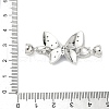 Butterfly Brass Micro Pave Clear Cubic Zirconia Fold Over Clasps KK-U059-44P-3