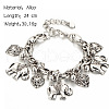 Vintage Alloy Heart & Elephant Charm Anklets for Women WG444E1-01-3