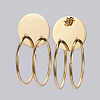 304 Stainless Steel Dangle Stud Earrings EJEW-L213-12G-2