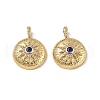 Brass Micro Pave Clear Cubic Zirconia Pendants KK-E068-VF327-2