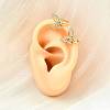 Brass Micro Pave Clear Cubic Zirconia Cuff Earrings EJEW-F370-23G-2