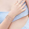 Fingerinspire 2Pcs Crystal Rhinestone Teardrop Link Bracelet BJEW-FG0001-01B-4