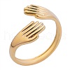 Fashionable Stainless Steel Hug Open Cuff Rings for Men and Women RA9302-2-1