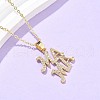 Mother's Day Brass Micro Pave Clear Cubic Zirconia Pendant Necklaces for Women NJEW-Q021-01B-G-3