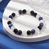 Natural Sodalite & Selenite & Eyeless Obsidian Round Beaded Stretch Bracelets BJEW-JB10114-02-2