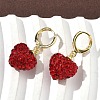 Heart Brass Rhinestone Leverback Earrings EJEW-K289-10G-2