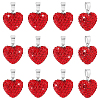   12Pcs Polymer Clay Rhinestone Pendants RB-PH0001-55-1