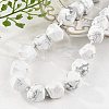 Natural Howlite Nuggets Beaded Necklaces for Women Men NJEW-K388-01N-1