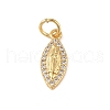 Brass Micro Pave Clear Cubic Zirconia Charms KK-E111-32A-G-1