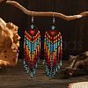 Bohemian Style Arrow Glass Bead Handmade Dangle Earrings NB2275-1
