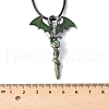Alloy Enamel Dragon Wrapped Sword Pendant Necklaces NJEW-V005-02P-01-4