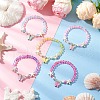 5Pcs Synthetic Moonstone & Glass Beaded Stretch Bracelets Alloy Acrylic Butterfly Charm Bracelets for Women BJEW-JB11855-1