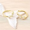 Rhombus Brass Micro Pave Clear Cubic Zirconia Hoop Earrings EJEW-Z121-07G-3