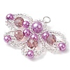 Seed Beads & Glass Pearl Beaded Charms PALLOY-MZ00336-03-3