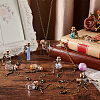 Glass Bottle and Alloy Key Pendant Decoration HJEW-PH01930-5