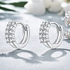 S925 Sterling Silver Geometric Rhinestone Hoop Earrings GX6931-3