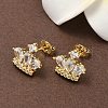 Brass Micro Pave Cubic Zirconia Stud Earrings EJEW-D323-05G-2